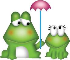 Frog cartoob couple vector