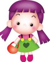 girl cartoon vector clipart cute kawaii