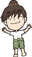 Thai boy vector cartoon clipart