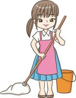 maid cleaner vector cartoon