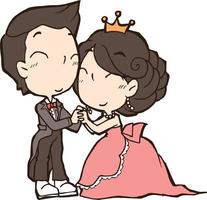 married couple together vector cartoon clipart