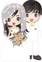 wedding couple together vector cartoon clipart