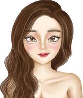 girl portrait vector cartoon clipart