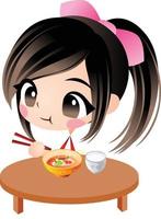 girl eating cartoon vector clipart cute kawaii