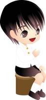 thai boy vector cartoon clipart kawaii