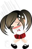 baby girl pain cartoon vector clipart cute kawaii