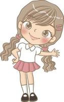 niña vector dibujos animados clipart kawaii anime lindo