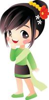 girl cartoon vector clipart cute kawaii