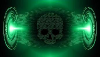 cyber hacker attack background, skull vector