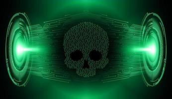 cyber hacker attack background, skull vector