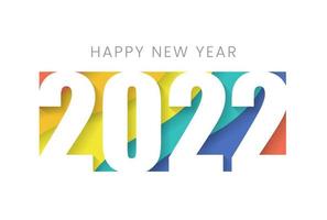 Happy New Year 2022 Horizontal Banner with Colorful Colors vector