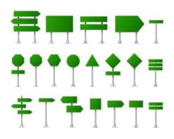 Realistas señales verdes de la calle y la carretera. vector de ilustración de la ciudad. Maqueta de señal de tráfico de la calle aislada, letrero o dirección de señalización simulacro de imagen 10