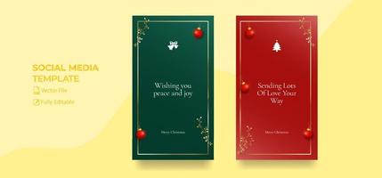 Set of Christmas and new year background mockup with ornament template vector