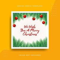 Christmas and new year background mockup with ornament template vector