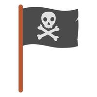 bandera pirata aislado sobre fondo blanco. bandera pirata. ilustración vectorial plana vector