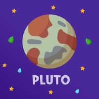 Pluto. Type of planets in the solar system. Space vector