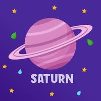 Saturn. Type of planets in the solar system. Space vector