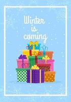 New Year 2022 card. Winter card design illustration for greetings, invitation, flyer, brochur. New year gift vector