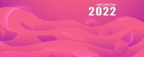 Happy new year 2022, Modern abstract background in liquid and fluid style. Purple paper cut. vector