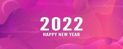 Happy new year 2022 template. Abstract background design with fluid style. vector