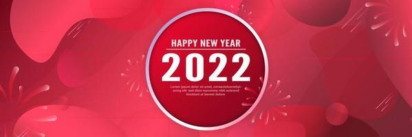 Happy new year 2022 template. Abstract background design with fluid style. vector