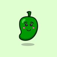 sonriente diseño de personajes de ilustración de fruta de mango. vector