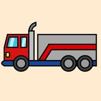 red color truck cartoon illustration design. designs for children's books. vector