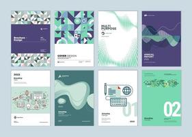conjunto de folletos, informes anuales, diseños de portadas de planes de negocios. vector