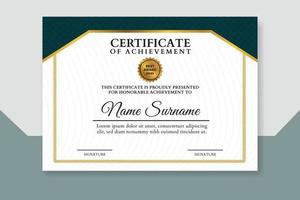 Certificate of achievement template. vector
