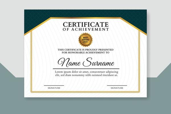 Certificate of achievement template.