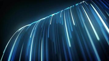 Cuerdas de fibra de luz abstracta que fluye lazo de fondo video