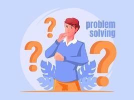 Man thinking looking for a solution vector