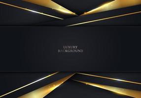 3D modern luxury template design black stripes and golden glitter line light sparking vector