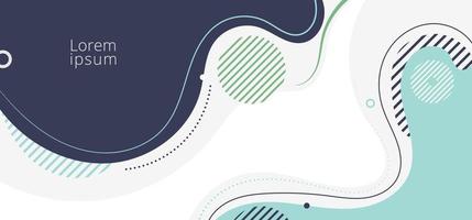 Abstract background liquid organic forms dynamic waves and circles, lines on white background vector