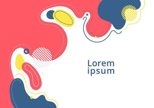 Abstract background liquid organic forms dynamic waves and circles, lines on white background vector