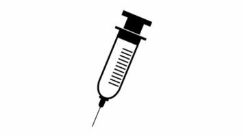Syringe illustrated on a white background video