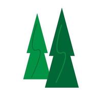 Green spruce icon. Coniferous forest designation, element for design, site, game. Simple vector illustration in flat style