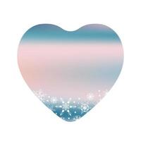 Shape Gradient heart in blue with Snowflakes. Beautiful element for background, postcards, discounts, your text or any Winter design. Vector illustration for social media, stories