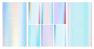 Set Abstract pastel blue, pink and turquoise horizontal glossy background for Winter design. Smooth satin vector gradient for social media, stories and screensavers. Space for text
