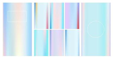 Set Abstract pastel blue, pink and turquoise horizontal glossy background for Winter design. Smooth satin vector gradient for social media, stories and screensavers. Space for text