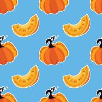 autumn cute pumpkin seamless design vector