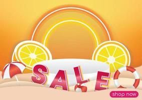 beach icon special summer sale podium vector