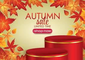 temporada de otoño otoño hojas de arce exhibición de productos vector