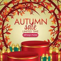 autumn season sale on september vector