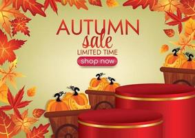 autumn leafs product display autumn season art vector