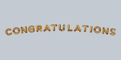 congratulations written with golden foil balloons. congratulations lettering gold balloons, congratulations typography background. vector design