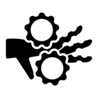 Vector design of dangerous engine gear symbol icon