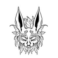 Bunny Mask Japan Silhouette vector