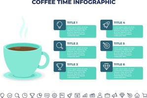 coffee time infographic design template.business infographic template for presentations, banner, workflow layout, process diagram, flow chart and how it work vector