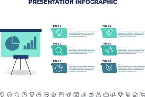 plantilla de diseño de infografía de presentación plantilla de infografía empresarial para presentaciones, banner, diseño de flujo de trabajo, diagrama de proceso, diagrama de flujo y cómo funciona vector